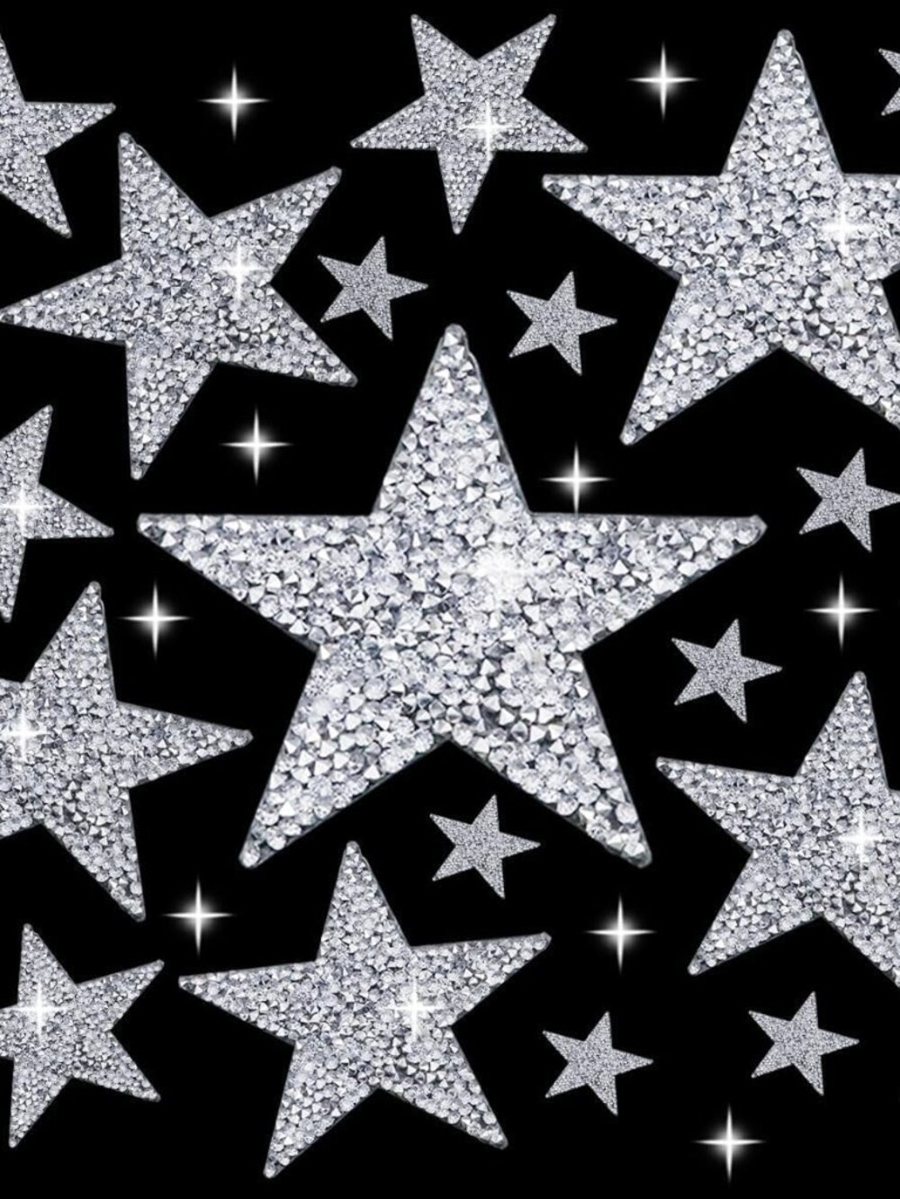 24 Pieces 5 Sizes Iron On Star Patches Adhesive Star Patches Star Shape Rhinesto